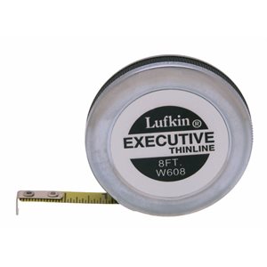 182-W608 LUFKIN TAPE 1 / 4" X 8' EXECUTIVE THINLINE